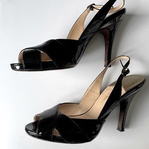 Cole Haan Aurora Air Sling, black patent. Size 8.5